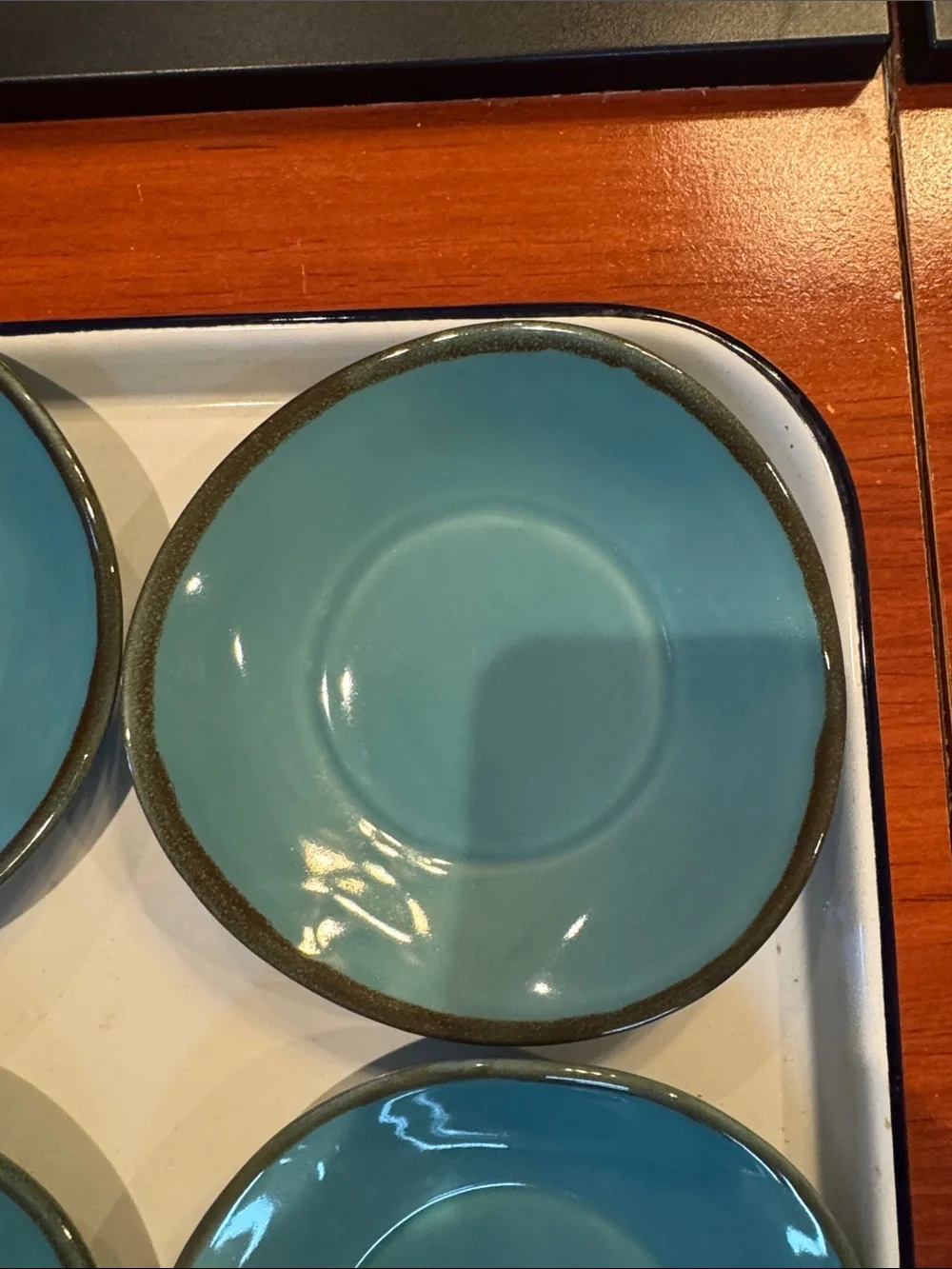 Southern Living At Home Teal Ceramic Dessert Bowls - Set of 6